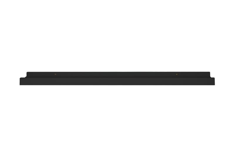 Tavellister 2 st svart 60x9x3 cm MDF - Svart - Förvaring - Hyllor - Tavelhylla & tavellist