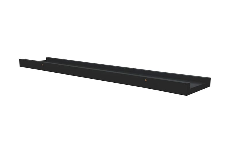 Tavellister 2 st svart 60x9x3 cm MDF - Svart - Förvaring - Hyllor - Tavelhylla & tavellist