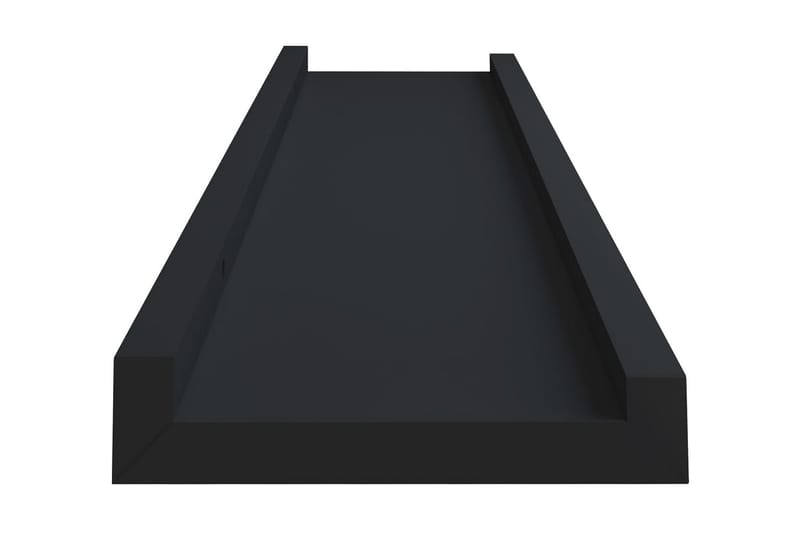 Tavellister 2 st svart 60x9x3 cm MDF - Svart - Förvaring - Hyllor - Tavelhylla & tavellist