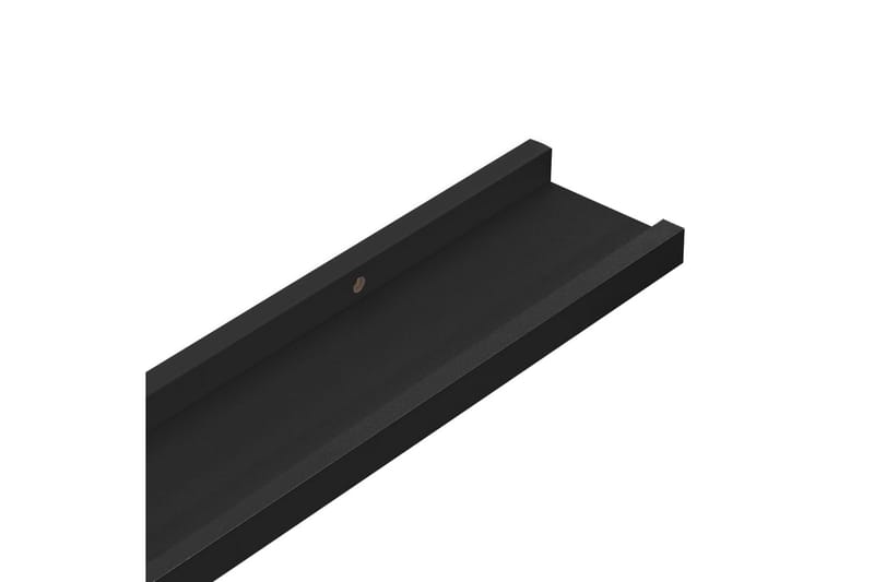 Tavellister 2 st svart 60x9x3 cm MDF - Svart - Förvaring - Hyllor - Tavelhylla & tavellist