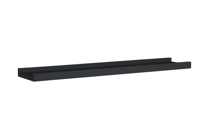 Tavellister 2 st svart 60x9x3 cm MDF - Svart - Förvaring - Hyllor - Tavelhylla & tavellist