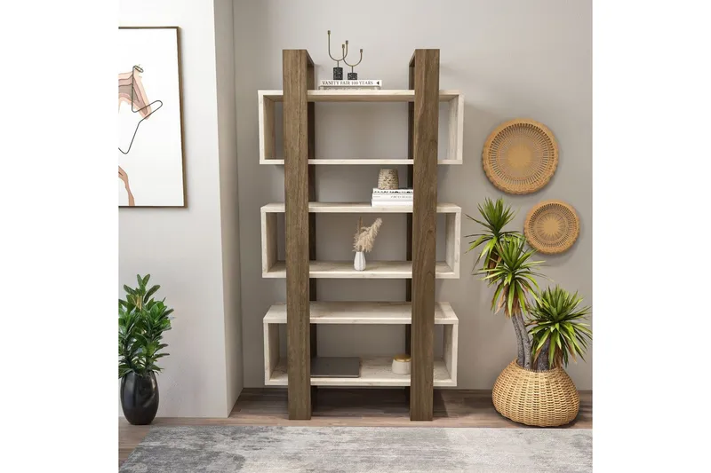 Thyric Bokhylla 80 cm - Valnöt/Travertine - Förvaring - Hyllor - Bokhylla