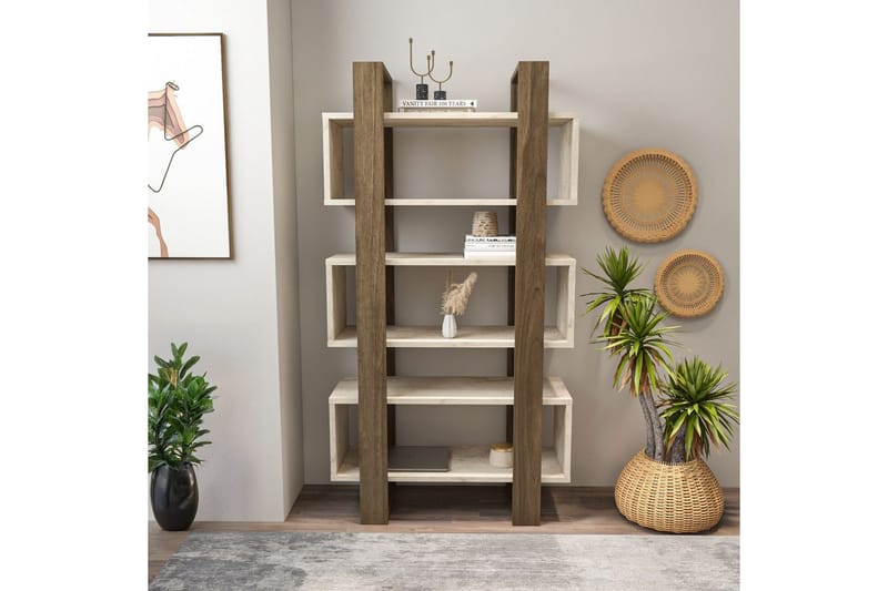 Thyric Bokhylla 80 cm - Valnöt/Travertine - Förvaring - Hyllor - Bokhylla