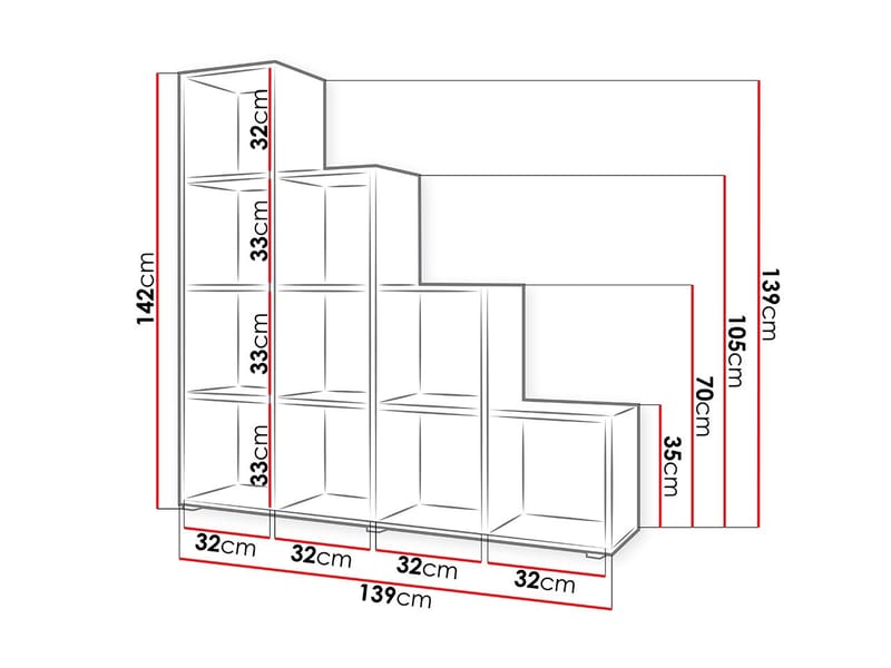 Triorana Hylla 139 cm - beige - Förvaring - Hyllor - Hyllplan & hyllkonsoler