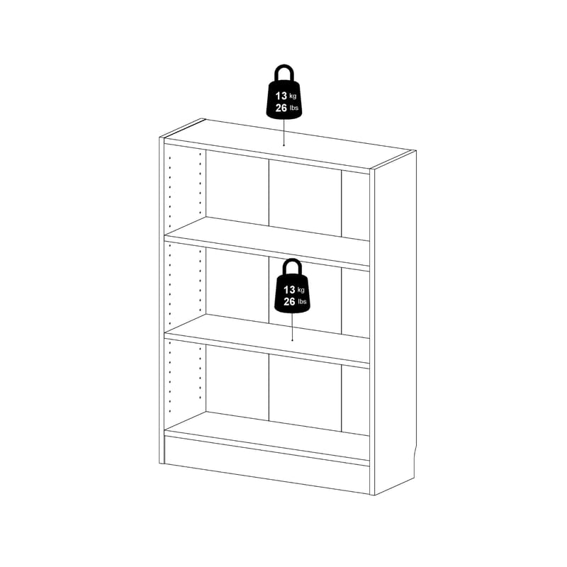 Trysil Bokhylla med 2 hyllor 79x27x107 cm - Förvaring - Hyllor - Bokhylla
