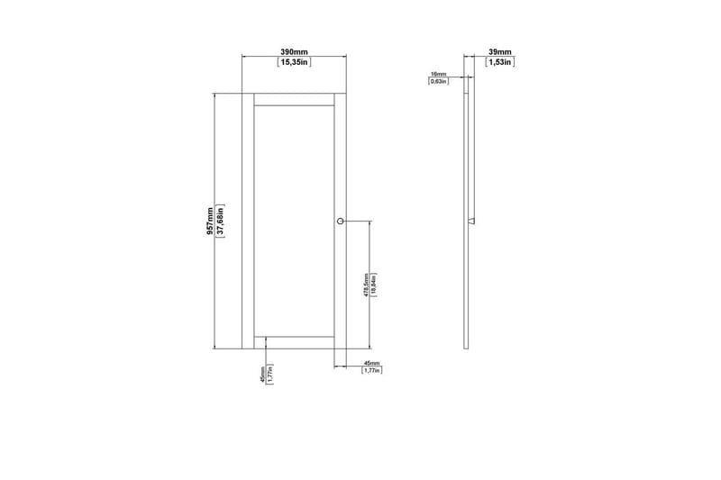 Trysil Dörr till Bokhylla 39x95,7 cm - Vit - Förvaring - Hyllor - Hyllplan & hyllkonsoler