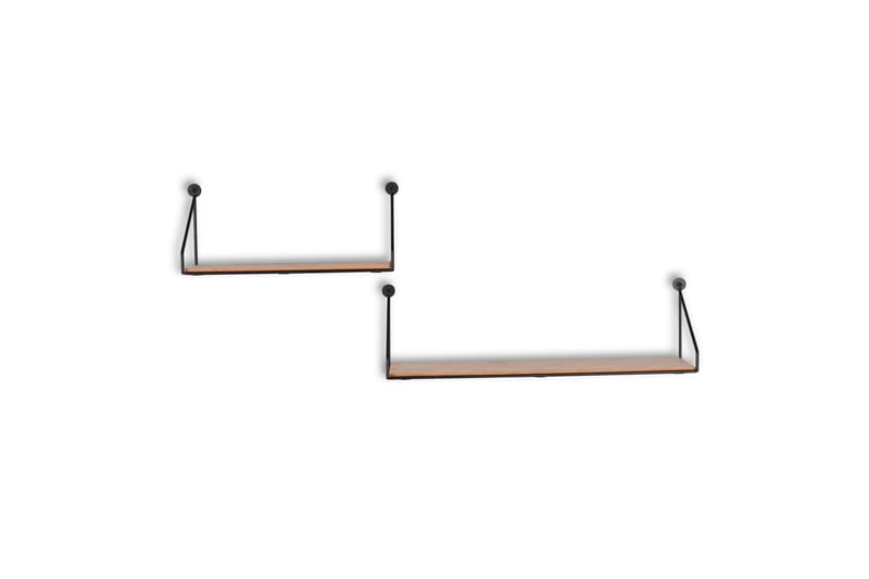 DANA Vägghylla 2-Pack Svart/Trä - Svart/Trä - Förvaring - Hyllor - Vägghylla