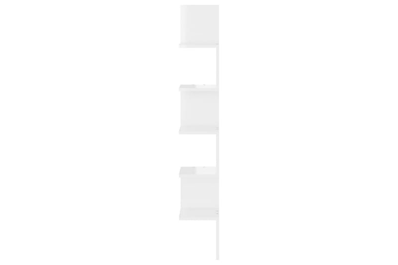 Vägghylla hörn vit högglans 20x20x127,5 cm spånskiva - Vit högglans - Kökshylla - Vägghylla