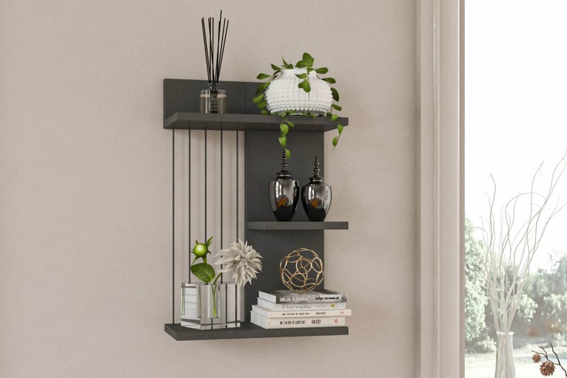 JAENNIS Vägghylla 40x19 cm Antracit - Förvaring - Hyllor - Vägghylla