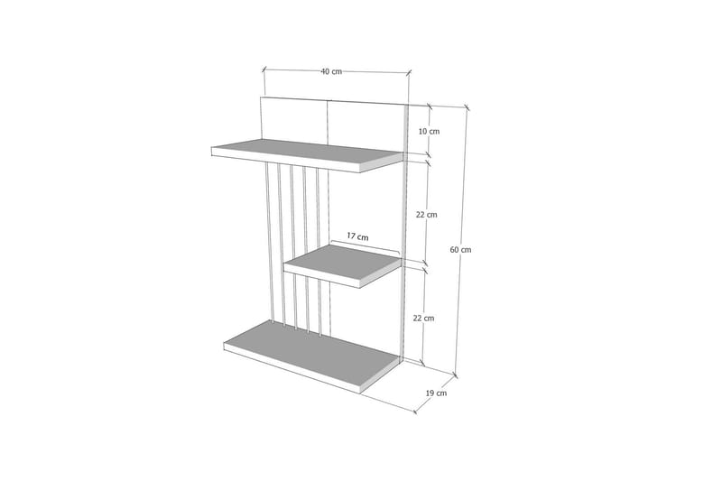 JAENNIS Vägghylla 40x19 cm Antracit - Förvaring - Hyllor - Vägghylla