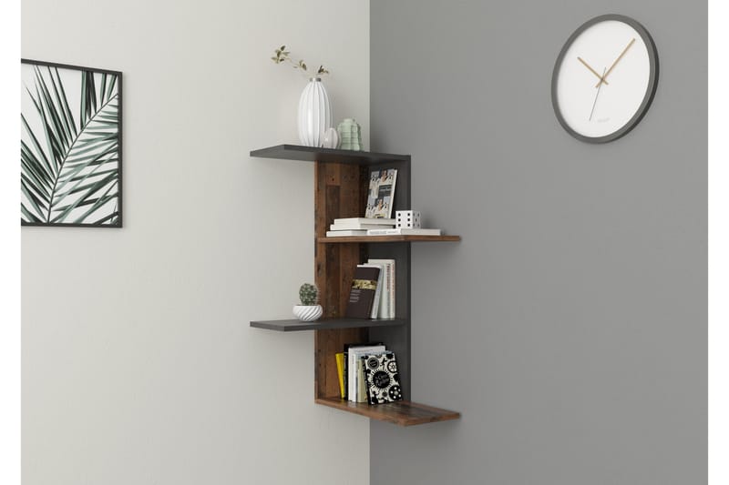 Kailyne Vägghylla 44 cm i Trä med Metallram, Brun