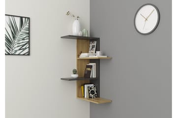 Kailyne Vägghylla 44 cm i Trä med Metallram - Brun - Förvaring - Hyllor - Vägghylla