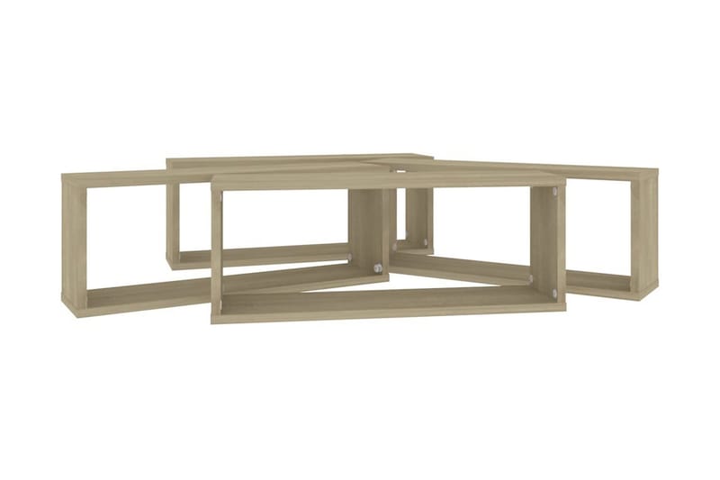Vägghylla kubformad 4 st sonoma-ek 60x15x23 cm spånskiva - Ek - Förvaring - Köksförvaring - Kökshylla