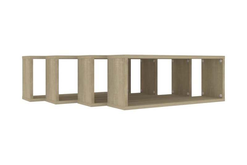 Vägghylla kubformad 4 st sonoma-ek 60x15x23 cm spånskiva - Ek - Förvaring - Köksförvaring - Kökshylla