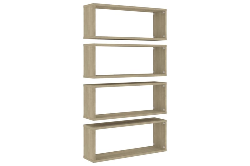 Vägghylla kubformad 4 st sonoma-ek 60x15x23 cm spånskiva - Ek - Förvaring - Köksförvaring - Kökshylla