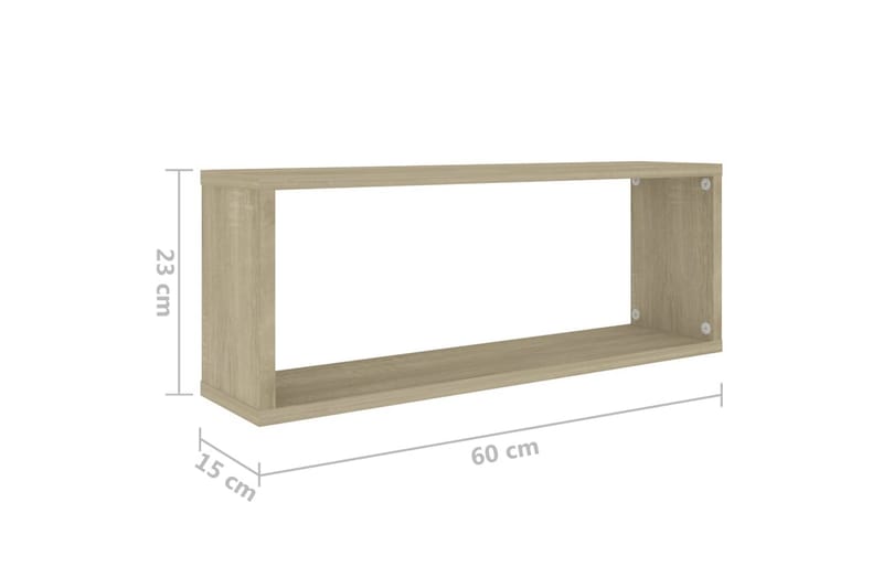 Vägghylla kubformad 4 st sonoma-ek 60x15x23 cm spånskiva - Ek - Förvaring - Köksförvaring - Kökshylla