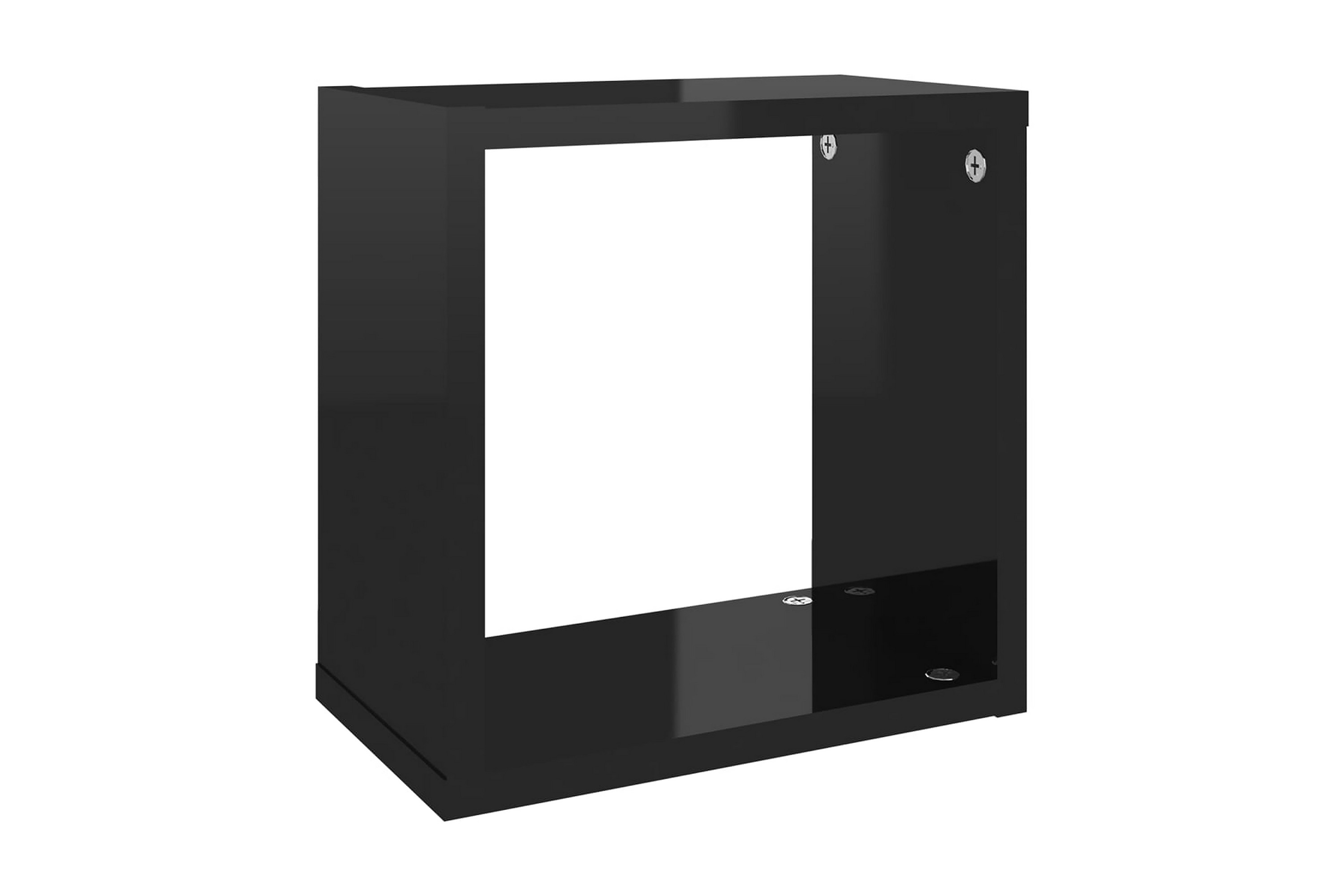 Vägghylla kubformad 6 st svart högglans 26x15x26 cm – Svart högglans
