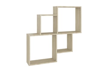 Vägghylla kubformad sonoma-ek 80x15x78,5 cm spånskiva