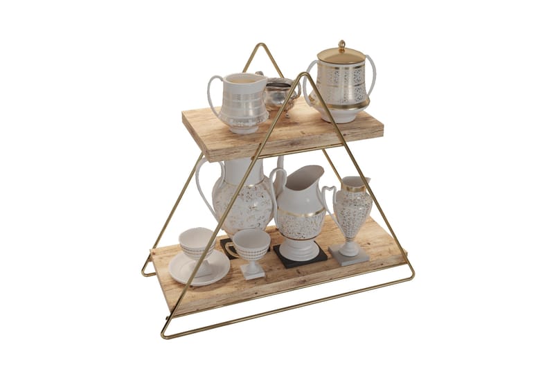 Naomasa Vägghylla 38 cm - Brun/Guld - Förvaring - Hyllor - Vägghylla