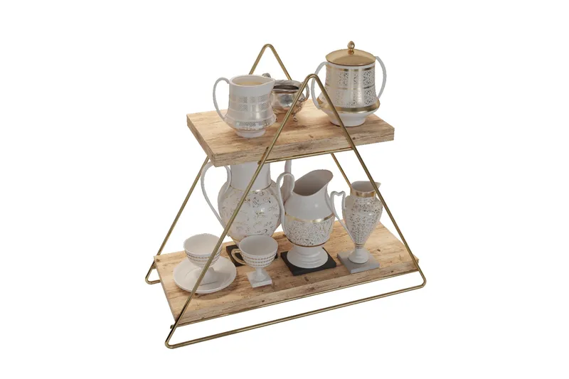 Naomasa Vägghylla 38 cm - Brun/Guld - Förvaring - Hyllor - Vägghylla