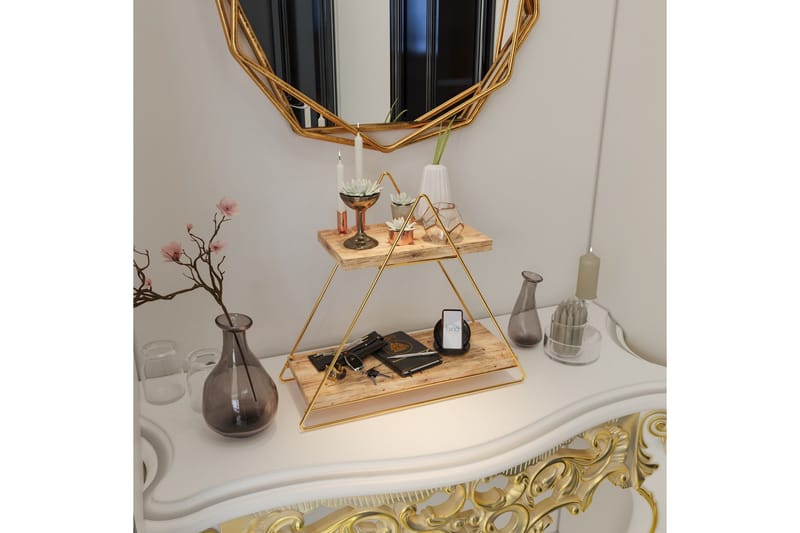 Naomasa Vägghylla 38 cm - Brun/Guld - Förvaring - Hyllor - Vägghylla