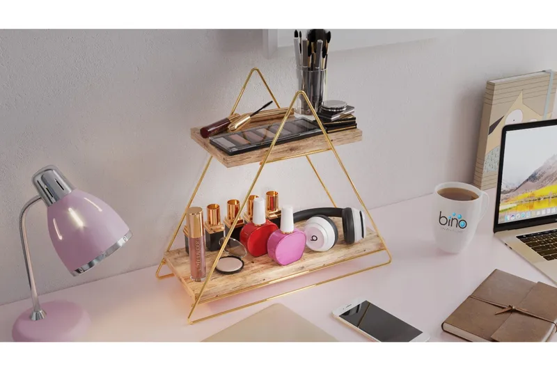 Naomasa Vägghylla 38 cm - Brun/Guld - Förvaring - Hyllor - Vägghylla