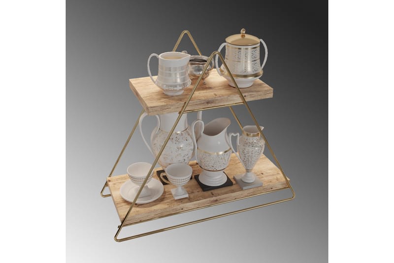 Naomasa Vägghylla 38 cm - Brun/Guld - Förvaring - Hyllor - Vägghylla