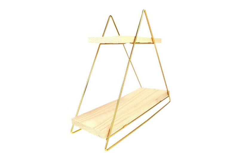Naomasa Vägghylla 38 cm - Brun/Guld - Förvaring - Hyllor - Vägghylla