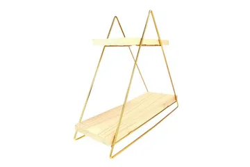 Naomasa Vägghylla 38 cm - Brun/Guld - Förvaring - Hyllor - Vägghylla