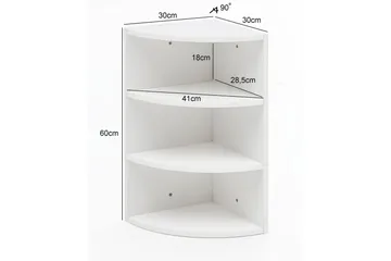 Vägghylla Wohnling melaminbelagd spånskiva, hörnhyllförvaring, modern stil Vit - Vit - Förvaring - Hyllor - Hörnhylla