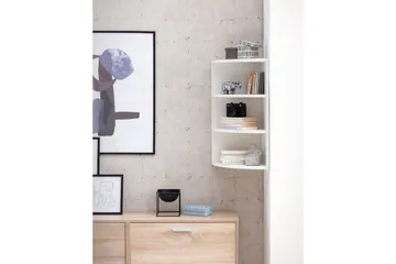 Vägghylla Wohnling melaminbelagd spånskiva, hörnhyllförvaring, modern stil Vit - Vit - Förvaring - Hyllor - Hörnhylla
