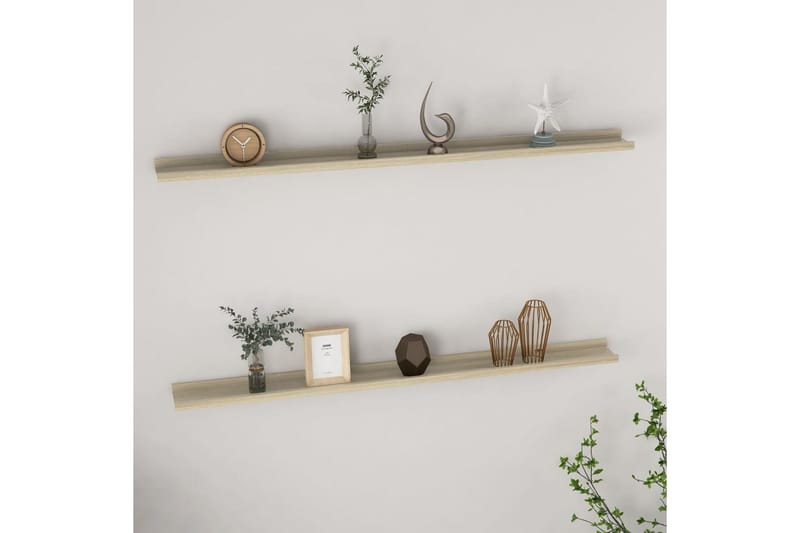 Vägghyllor 2 st sonoma-ek 115x9x3 cm - Ek - Förvaring - Köksförvaring - Kökshylla