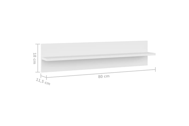 Vägghyllor 2 st vit 80x11,5x18 cm spånskiva - Vit - Förvaring - Köksförvaring - Kökshylla
