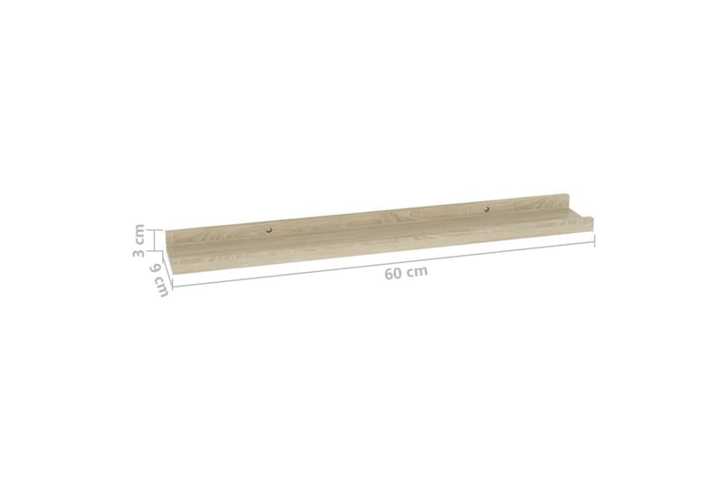 Vägghyllor 4 st sonoma-ek 60x9x3 cm - Ek - Förvaring - Köksförvaring - Kökshylla