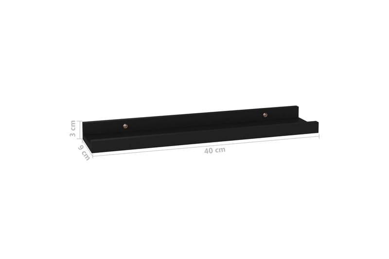 Vägghyllor 4 st svart 40x9x3 cm - Svart - Förvaring - Köksförvaring - Kökshylla