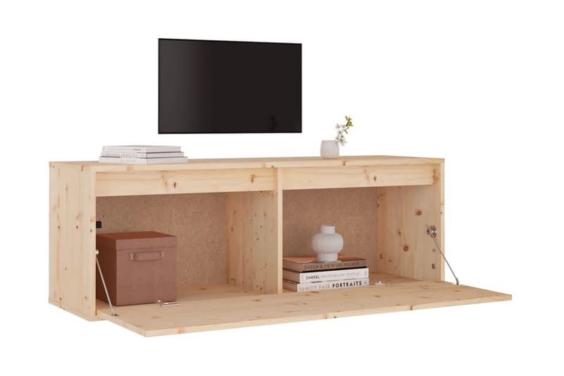 Väggskåp 100x30x35 cm massiv furu - Brun - Kökshylla - Vägghylla