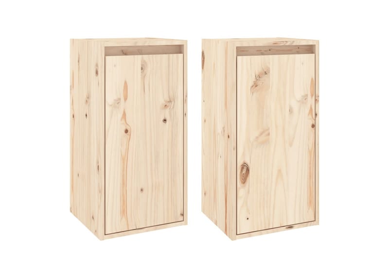 Väggskåp 2 st 30x30x60 cm massiv furu - Brun - Förvaring - Köksförvaring - Kökshylla