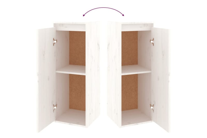 Väggskåp 2 st 30x30x80 cm massiv furu - Vit - Förvaring - Köksförvaring - Kökshylla