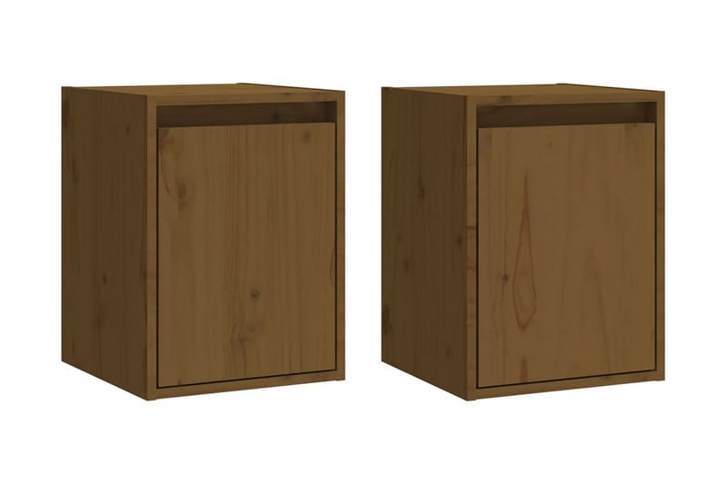 Väggskåp 2 st honungsbrun 30x30x40 cm massiv furu - Honung - Förvaring - Köksförvaring - Kökshylla