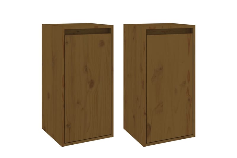 Väggskåp 2 st honungsbrun 30x30x60 cm massiv furu - Honung - Förvaring - Köksförvaring - Kökshylla