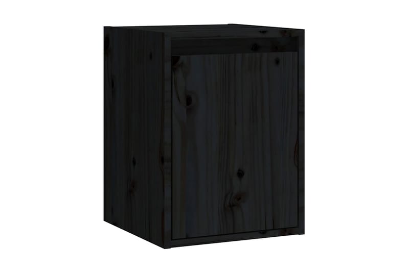 Väggskåp 2 st svart 30x30x40 cm massiv furu - Svart - Förvaring - Köksförvaring - Kökshylla