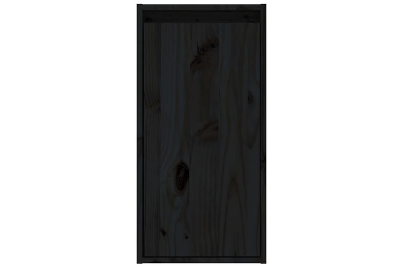 Väggskåp 2 st svart 30x30x60 cm massiv furu - Svart - Kökshylla - Vägghylla