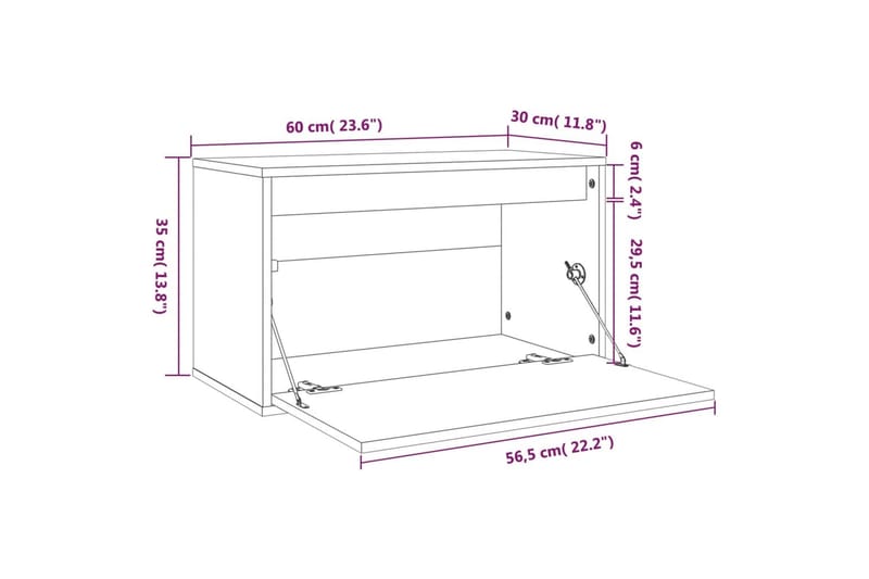 Väggskåp 60x30x35 cm massiv furu honungbrun - Honung - Förvaring - Köksförvaring - Kökshylla