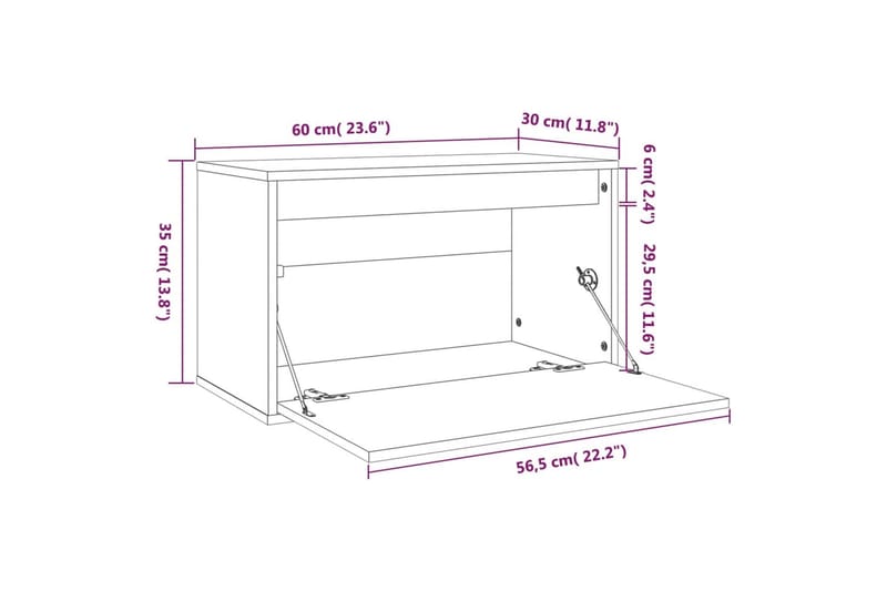 Väggskåp 60x30x35 cm massiv furu honungbrun - Honung - Kökshylla - Vägghylla