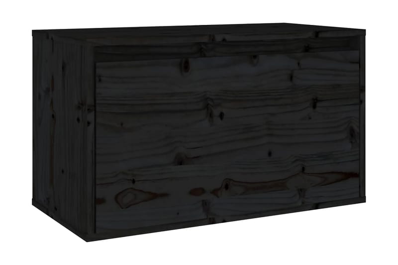 Väggskåp 60x30x35 cm massiv furu svart - Svart - Förvaring - Köksförvaring - Kökshylla