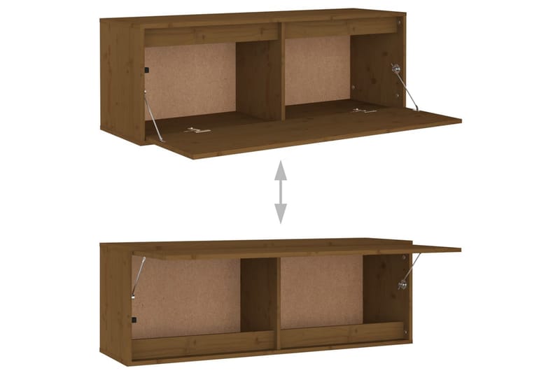 Väggskåp honungsbrun 100x30x35 cm massiv furu - Honung - Förvaring - Köksförvaring - Kökshylla