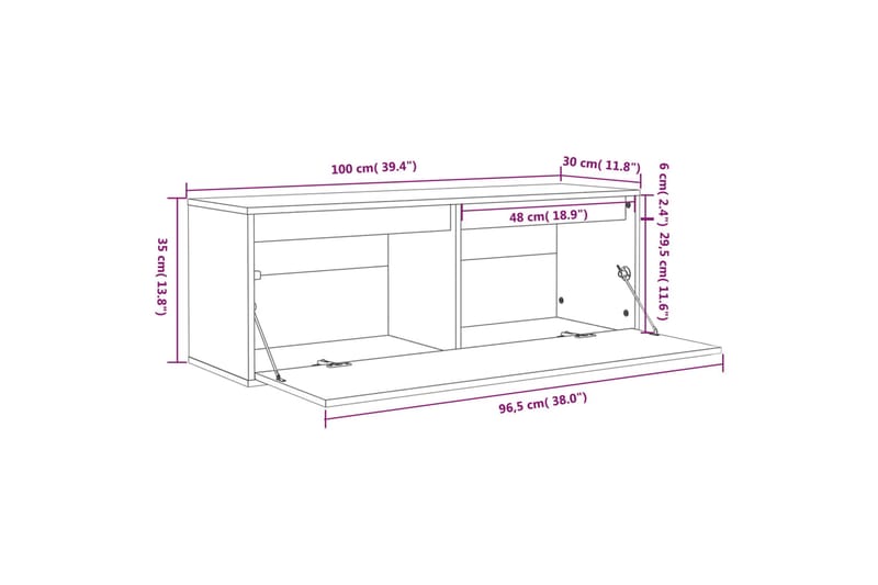 Väggskåp honungsbrun 100x30x35 cm massiv furu - Honung - Förvaring - Köksförvaring - Kökshylla
