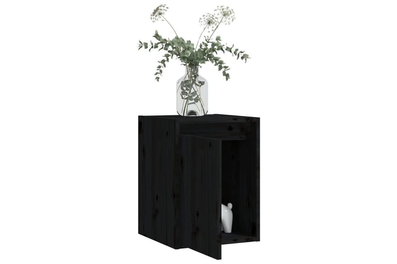 Väggskåp svart 30x30x40 cm massiv furu - Svart - Förvaring - Köksförvaring - Kökshylla