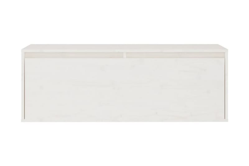 Väggskåp vit 100x30x35 cm massiv furu - Vit - Kökshylla - Vägghylla