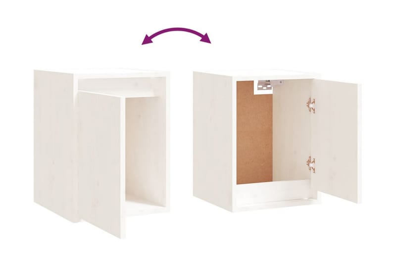 Väggskåp vit 30x30x40 cm massiv furu - Vit - Förvaring - Köksförvaring - Kökshylla